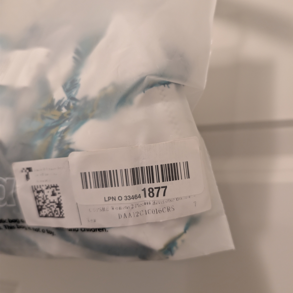 Cupshe Palm Tree Print Bikini - White and Teal - Picture 9 of 9